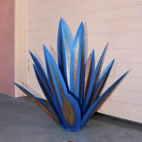 Handcrafted Red Tequila Agave Plant Sculpture – 35 cm