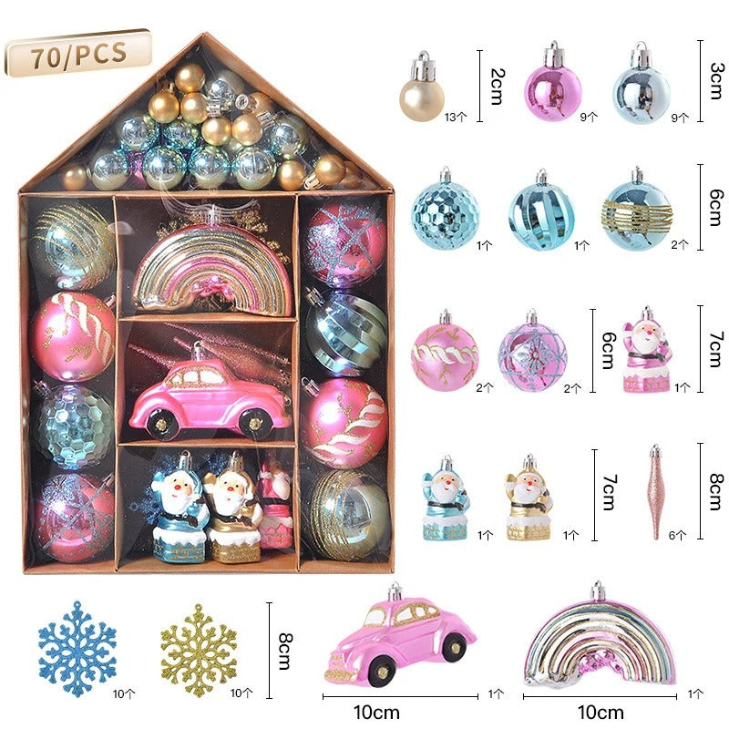 70-Piece Christmas Ball Ornament Set