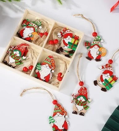 Christmas Gnomes Wooden Pendants – Festive Tree Decorations & Holiday Gifts