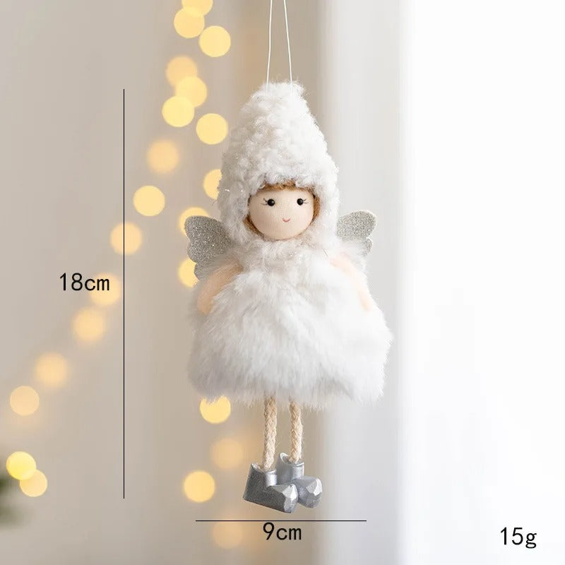 4pcs Plush Santa, Snowman & Elk Pendants