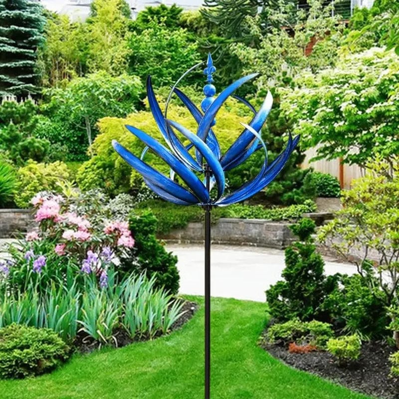 Harlow Blue Wind Spinner – Eco-Friendly, Durable Metal Garden Decor