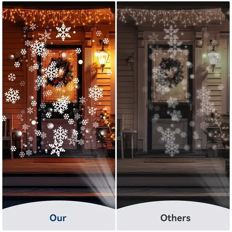 LED Snowflake Christmas Projector Light – USB Powered, Rotating Holiday Lamp