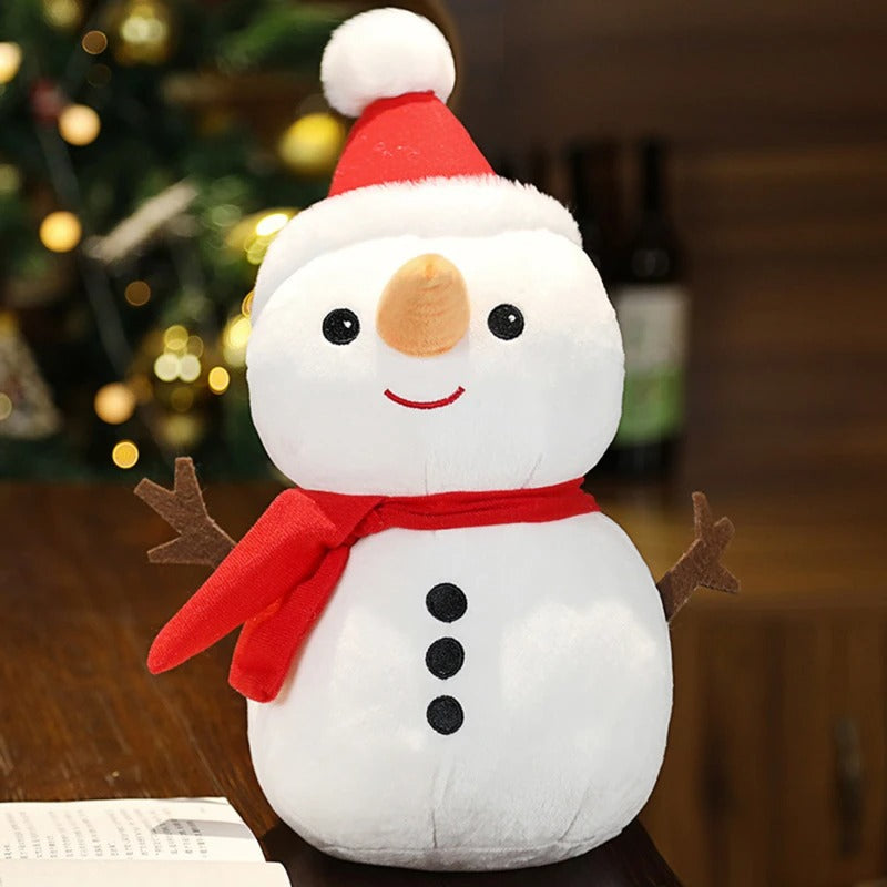 Cartoon Santa Claus Plush Pillow Doll – Stuffed Elk & Snowman Gift