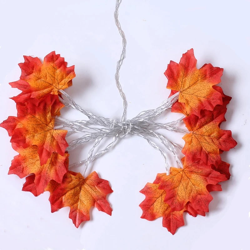 LED Maple Leaf Light Garland – Battery/USB Powered