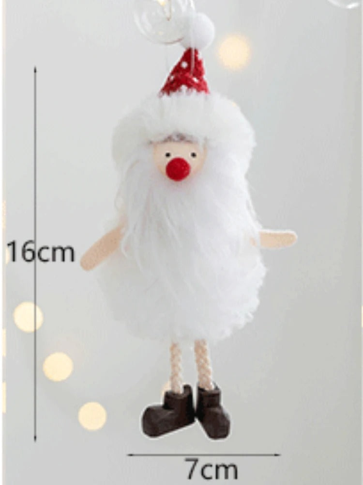 4pcs Plush Santa, Snowman & Elk Pendants