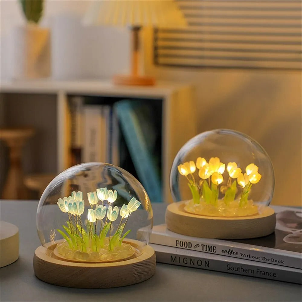 DIY Tulip Night Light – Handmade LED Flower Lamp for Bedroom Decor