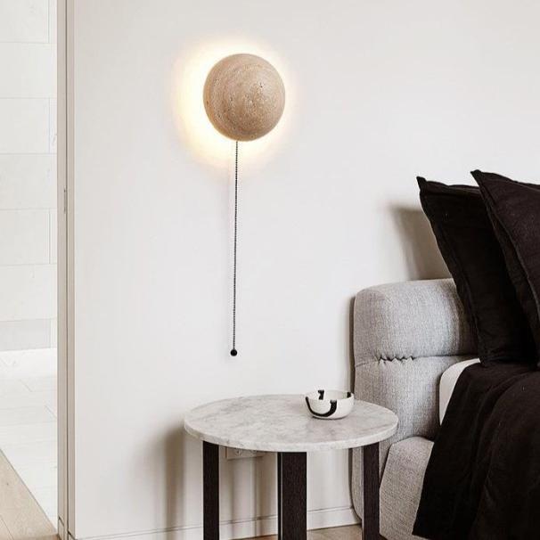 Nordic Cream-Style Wall Lamp – Minimalist Travertine Design