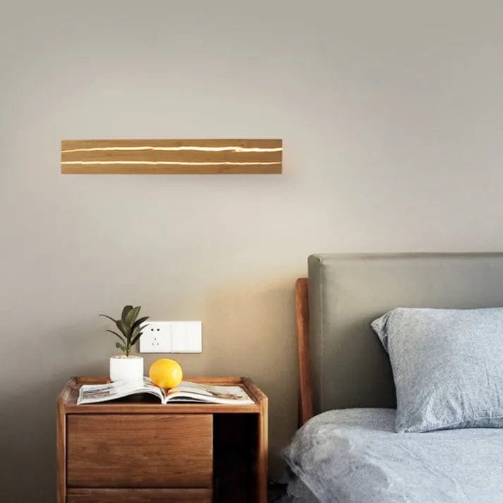 Modern Wood Crack Wall Sconce – Natural LED Home Decor Light