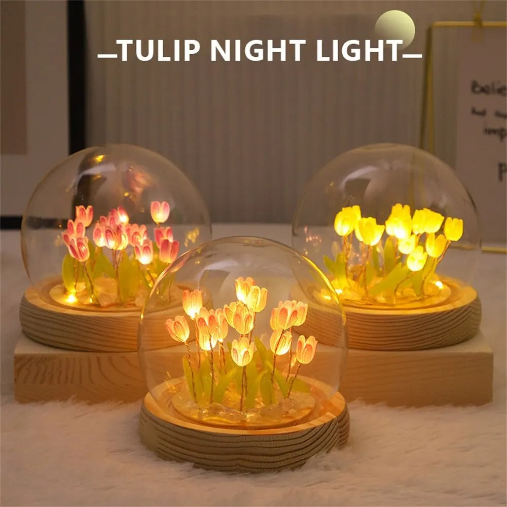 DIY Tulip Night Light – Handmade LED Flower Lamp for Bedroom Decor