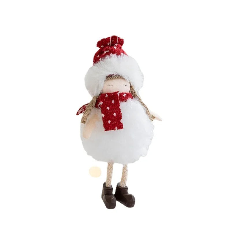 4pcs Plush Santa, Snowman & Elk Pendants