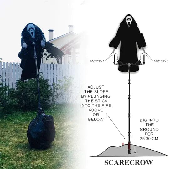 Ghostly Halloween Scarecrow – Outdoor Scream Décor with Durable Fabric