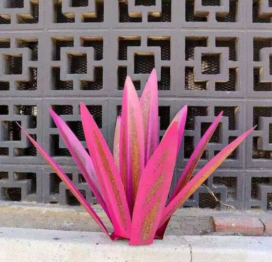 Handcrafted Red Tequila Agave Plant Sculpture – 35 cm