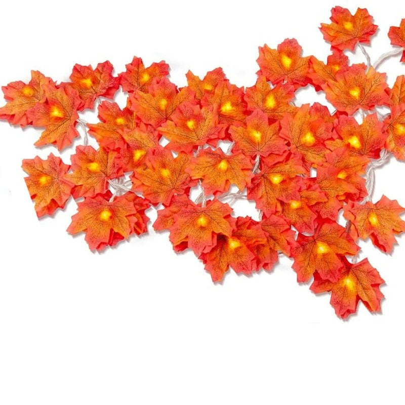 LED Maple Leaf Light Garland – Battery/USB Powered