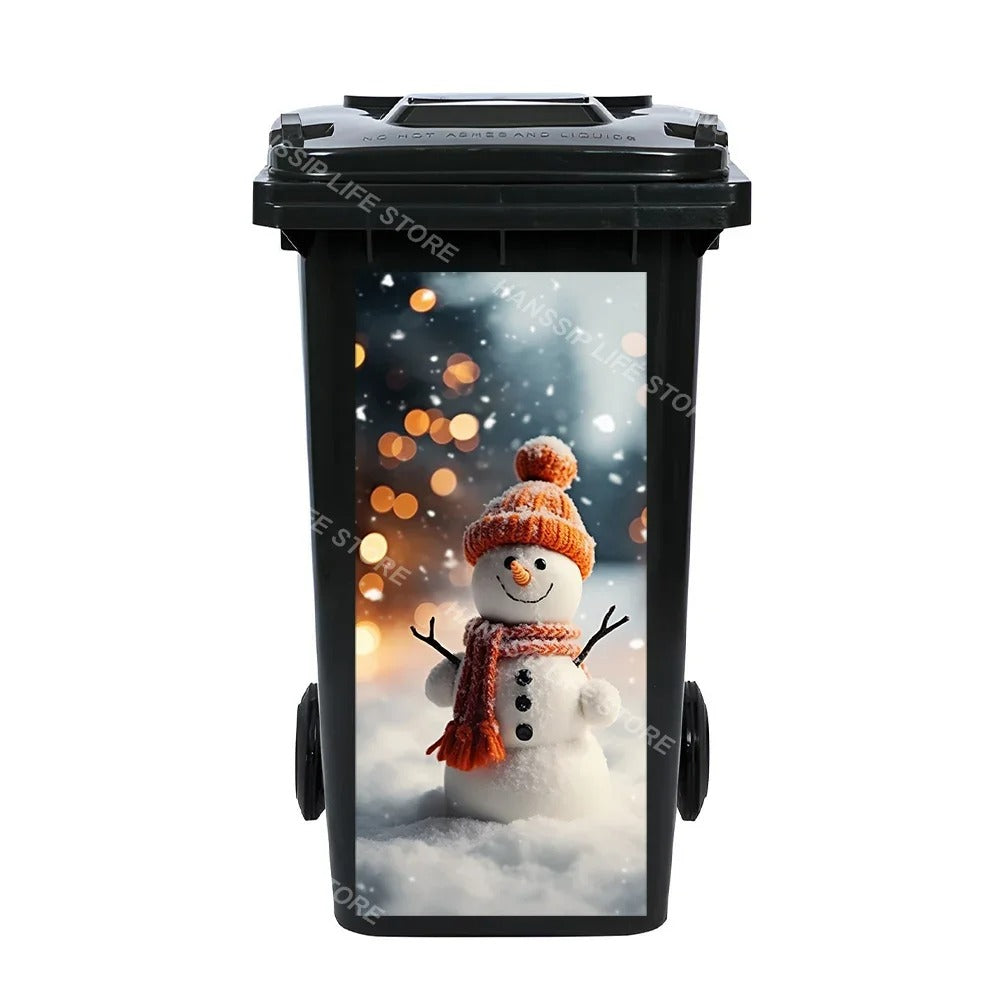 Christmas Waterproof Trash Bin Decals