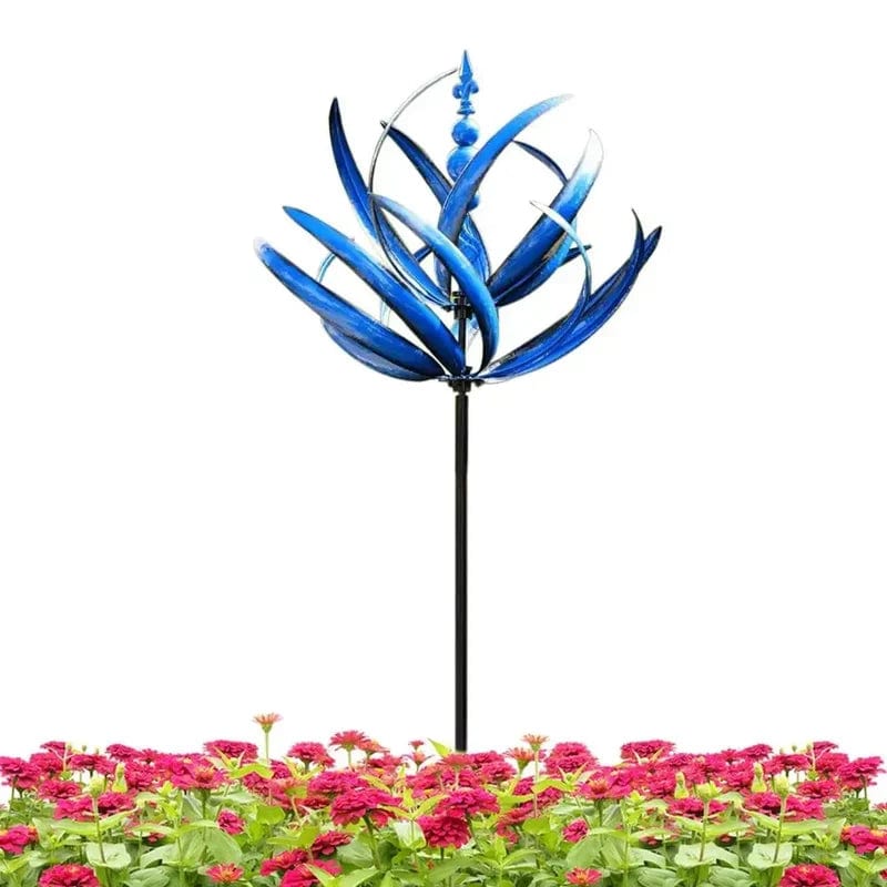 Harlow Blue Wind Spinner – Eco-Friendly, Durable Metal Garden Decor