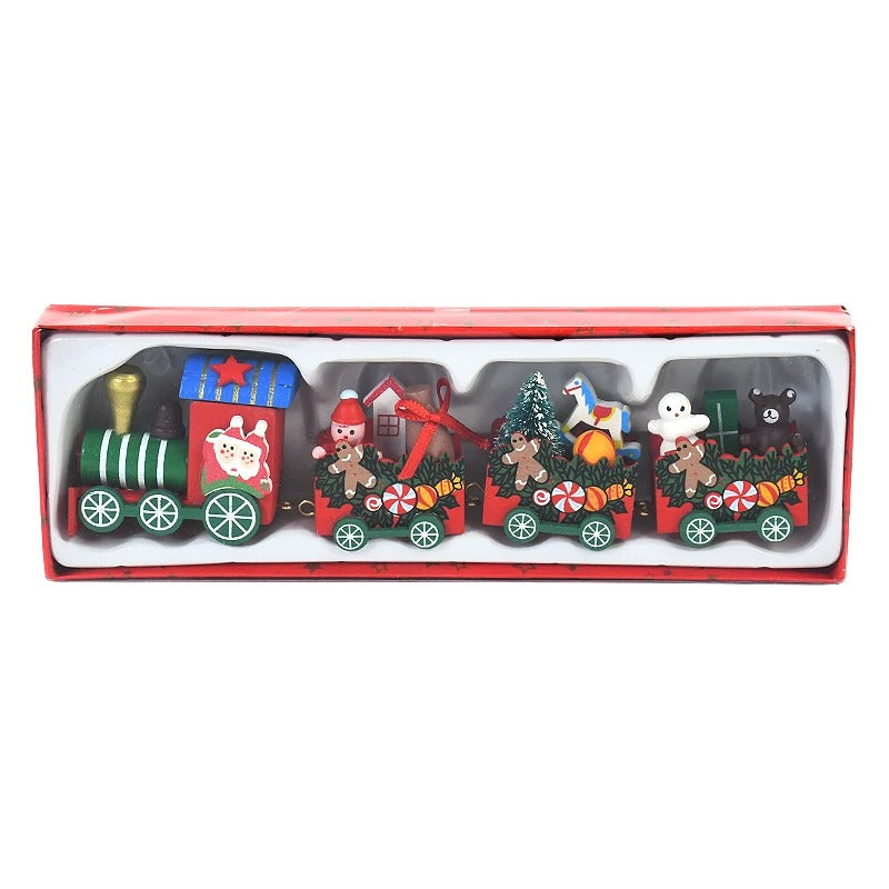 4-Knots Christmas Train Wooden Decor with Santa