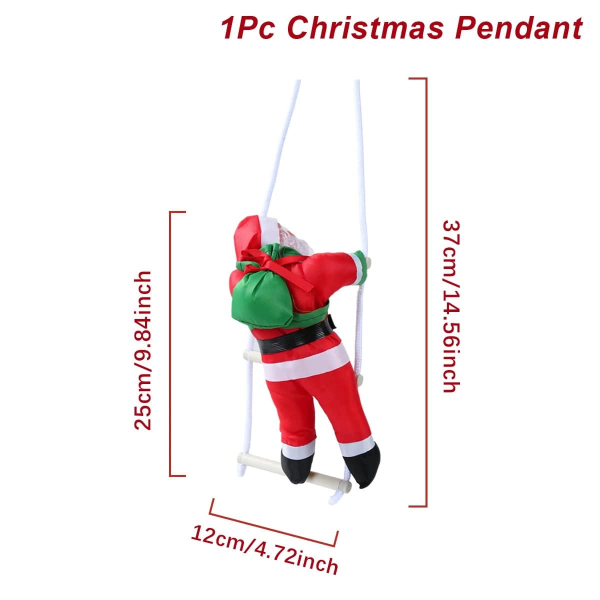 Santa Claus Climbing Ladder Pendant - Christmas Tree Decoration