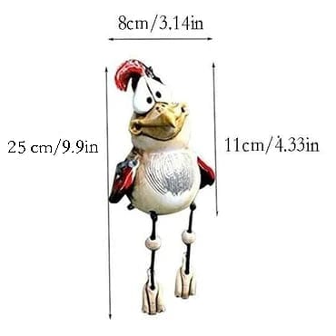 Charming Garden Chicken Figurine - Handcrafted, Unique Design