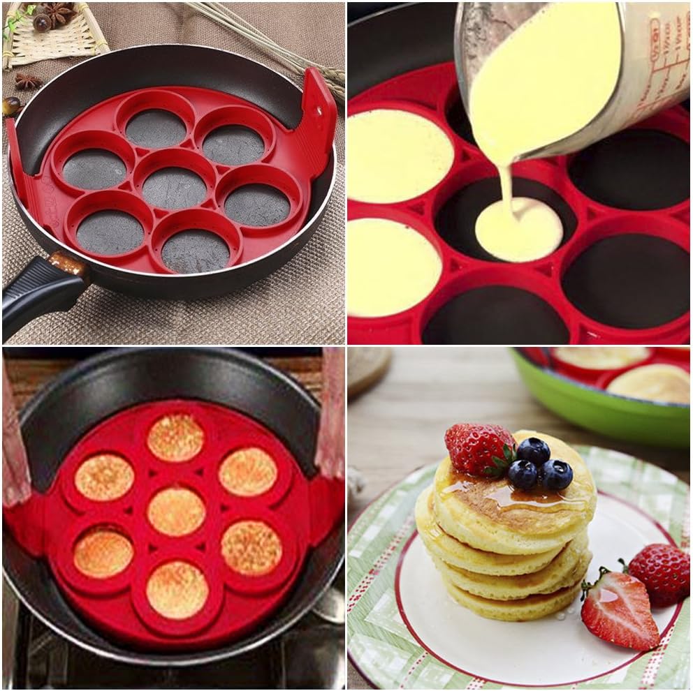 Silicone Flip Cooker Pancakes Mold - Reusable & Non Stick