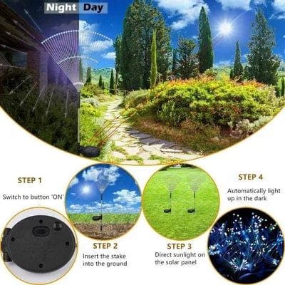 Solar-Powered Firework LED Garden Lights - 90 LEDs, Weatherproof, 2 Modes