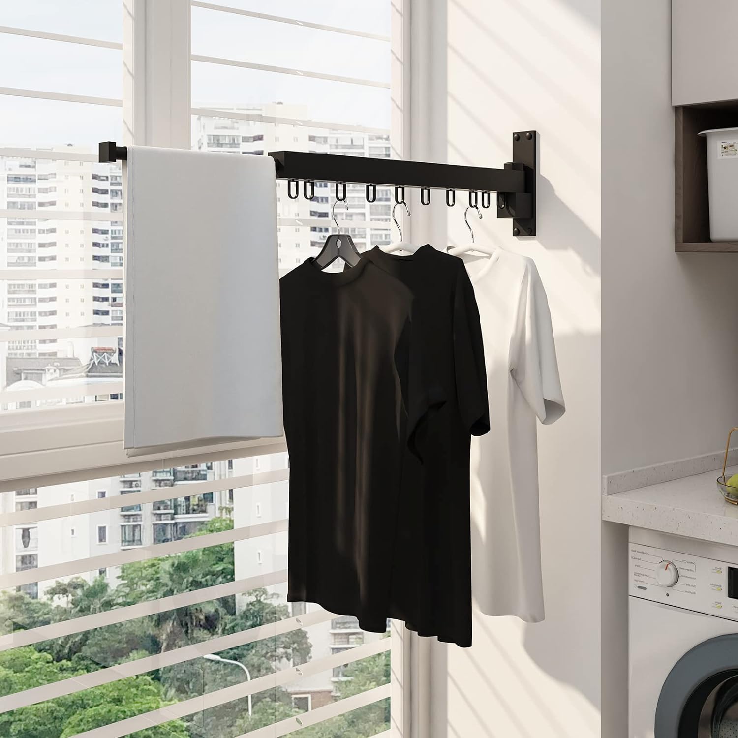 Retractable Space Saving Clothes Drying Rack – 360° Rotating