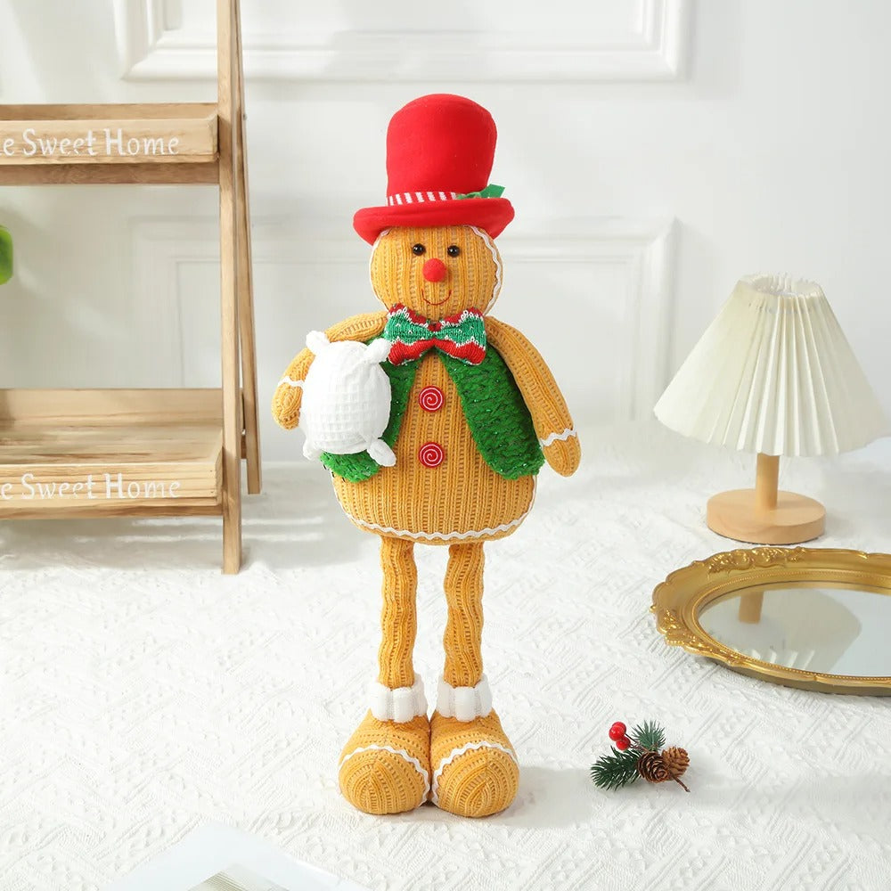 Large Retractable Gingerbread Man Doll | Christmas Decor