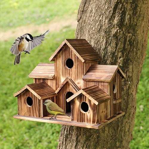 Charming Log Cabin Birdhouse for Your Garden