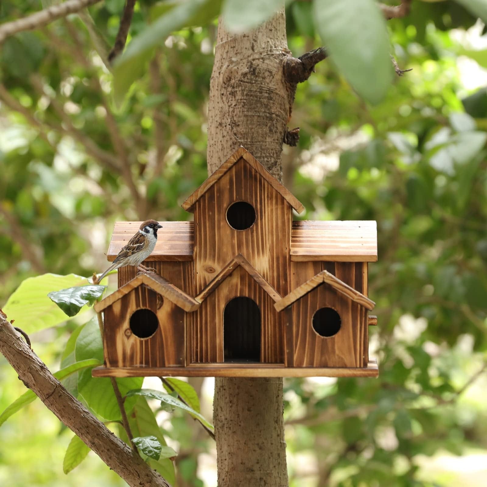 Charming Log Cabin Birdhouse for Your Garden