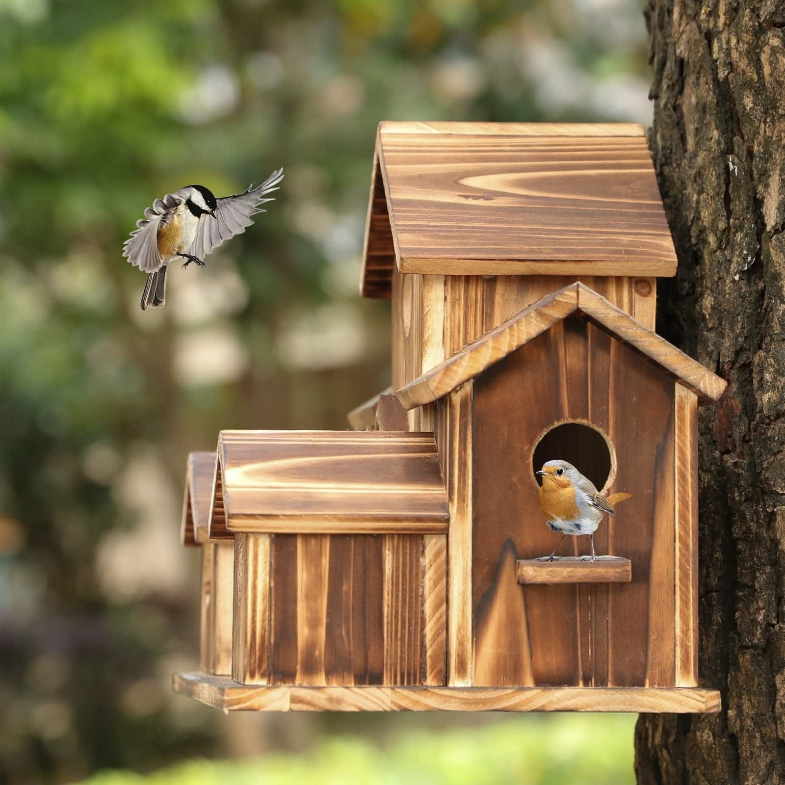 Charming Log Cabin Birdhouse for Your Garden