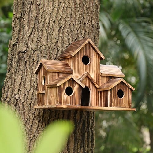 Charming Log Cabin Birdhouse for Your Garden