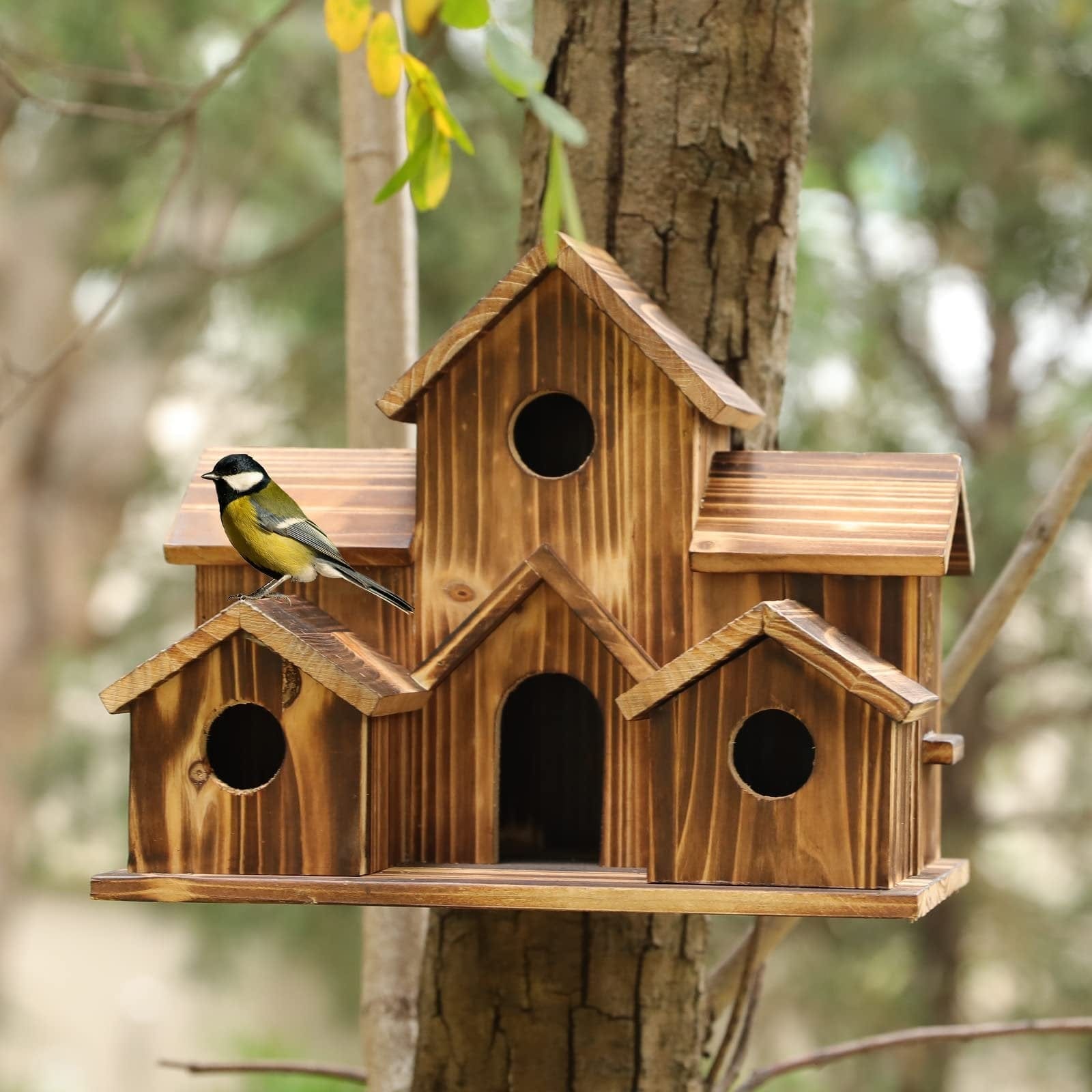 Charming Log Cabin Birdhouse for Your Garden