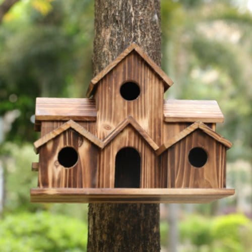 Charming Log Cabin Birdhouse for Your Garden