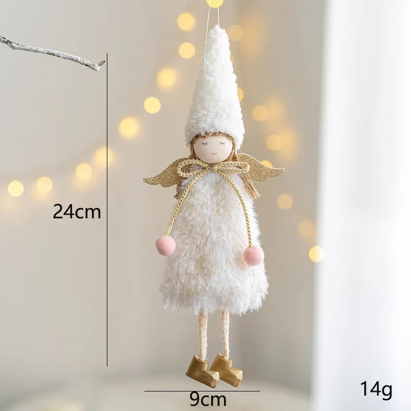 4pcs Plush Santa, Snowman & Elk Pendants