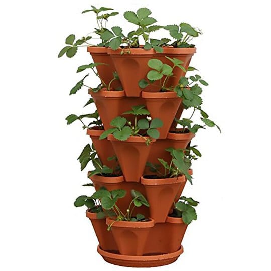 Stackable Vertical Planter for Strawberries and Herbs