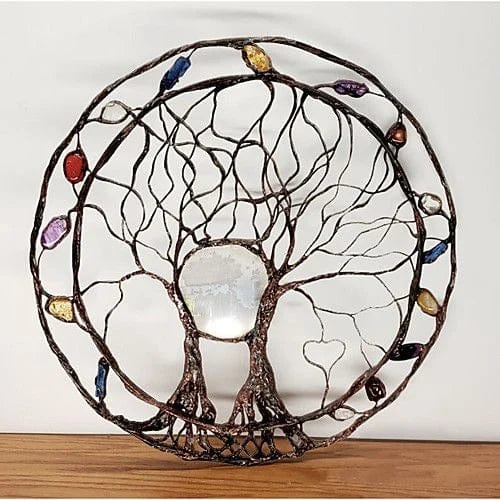 Circle of Life Garden Wall Art – Enchanting Metal Tree Sculpture with Moonlit Magic