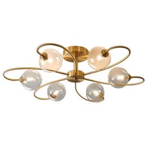 BLOOM Ceiling Light - Luxurious Gold Design with Clear Glass Shade