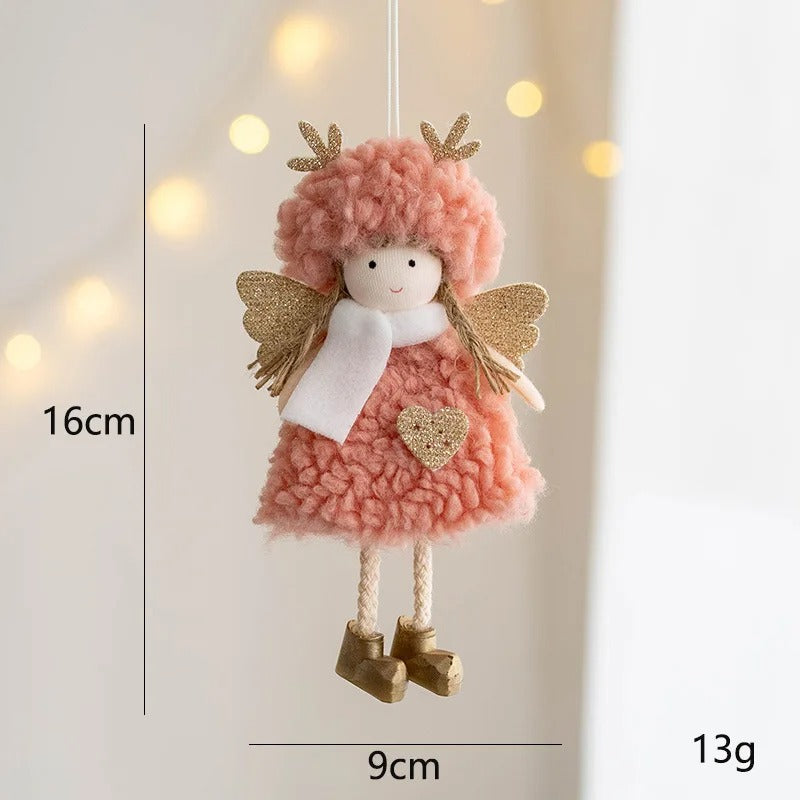 4pcs Plush Santa, Snowman & Elk Pendants