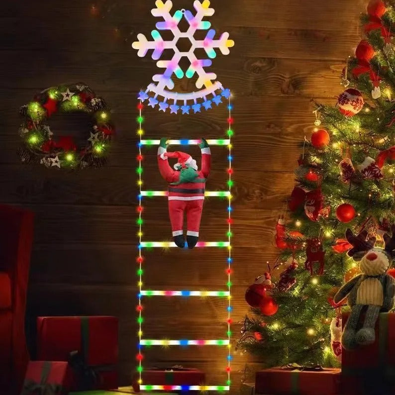 LED Ladder Light for Santa Claus Christmas Decor | Indoor & Outdoor Xmas Tree Hanging Strip Light