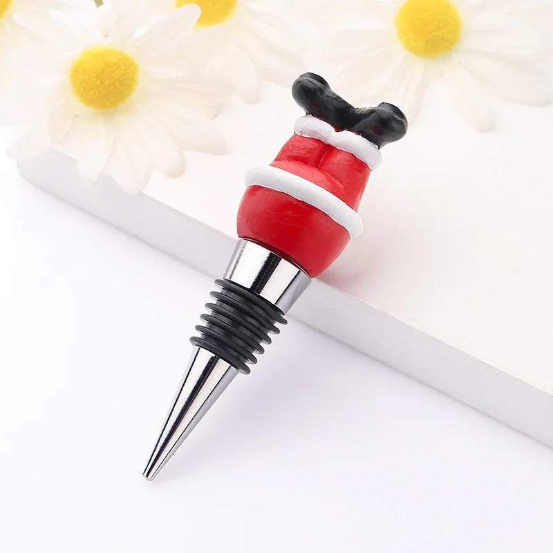 Cartoon Christmas Santa Claus Wine Bottle Stopper