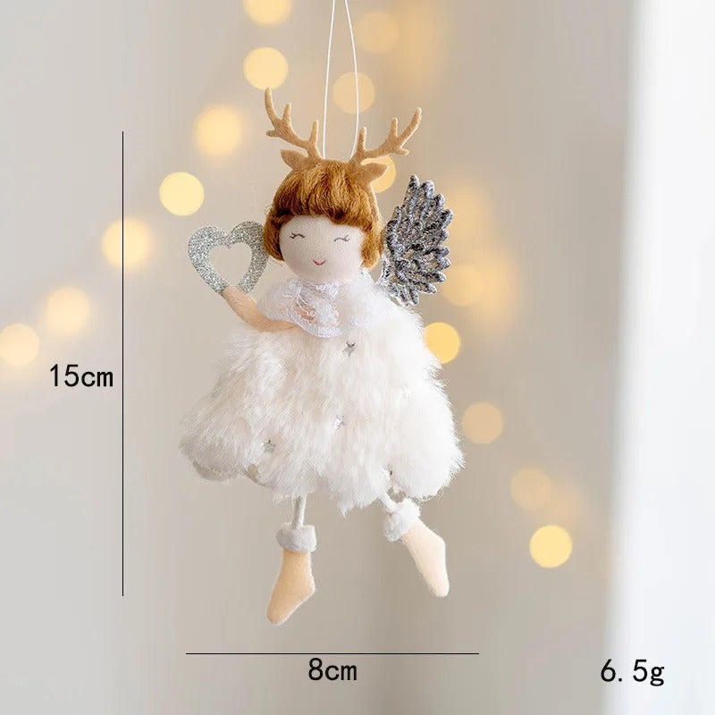 4pcs Plush Santa, Snowman & Elk Pendants