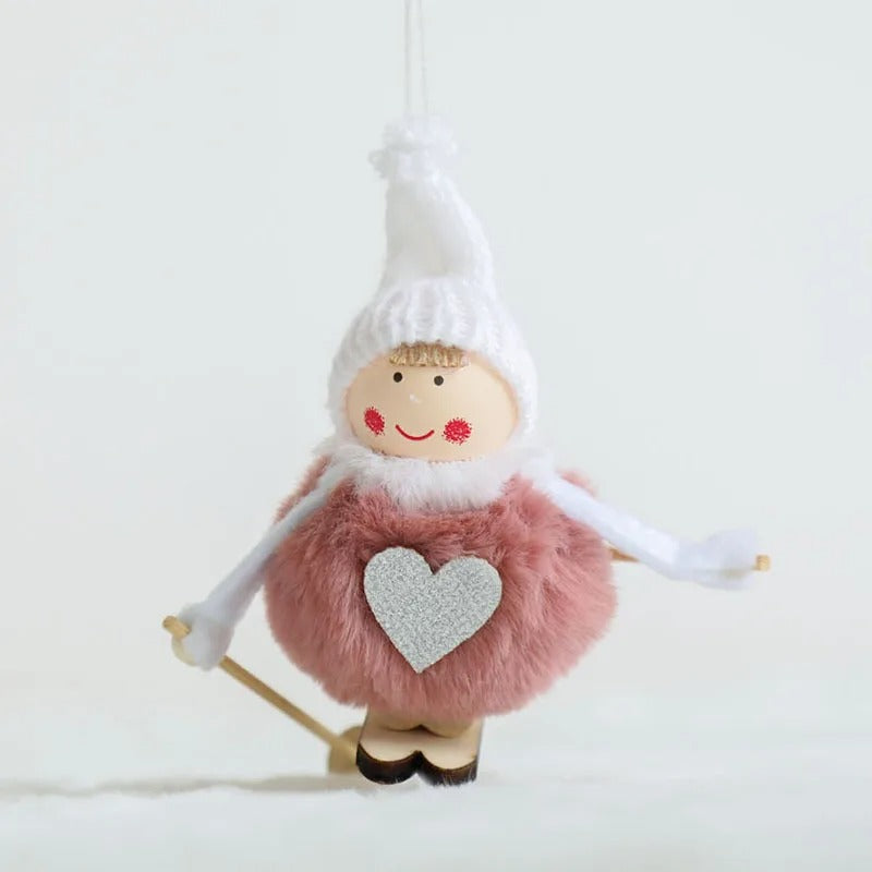 4pcs Plush Santa, Snowman & Elk Pendants