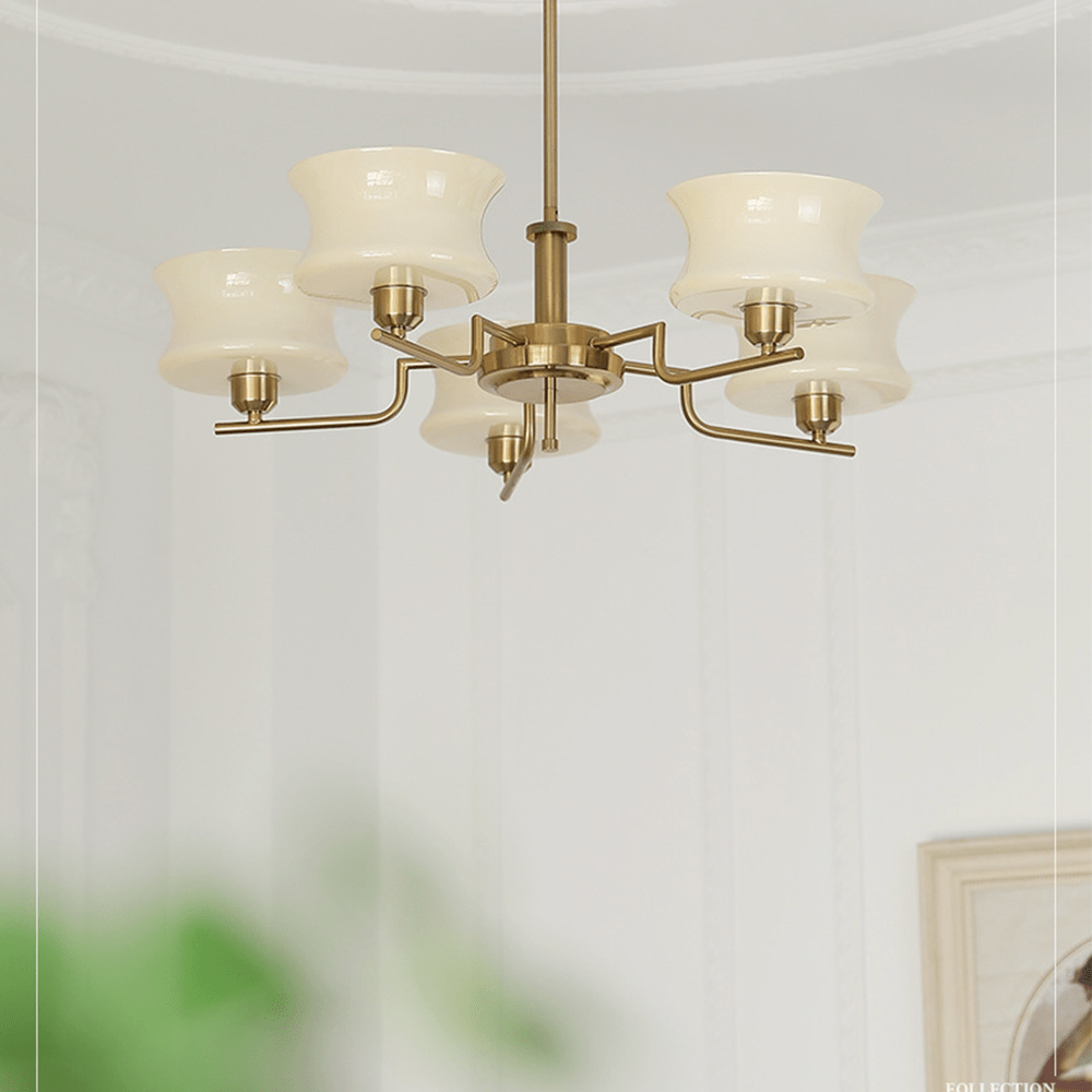 Vintage Gold Chandelier - Nostalgic Warmth for Living, Dining, or Bedroom