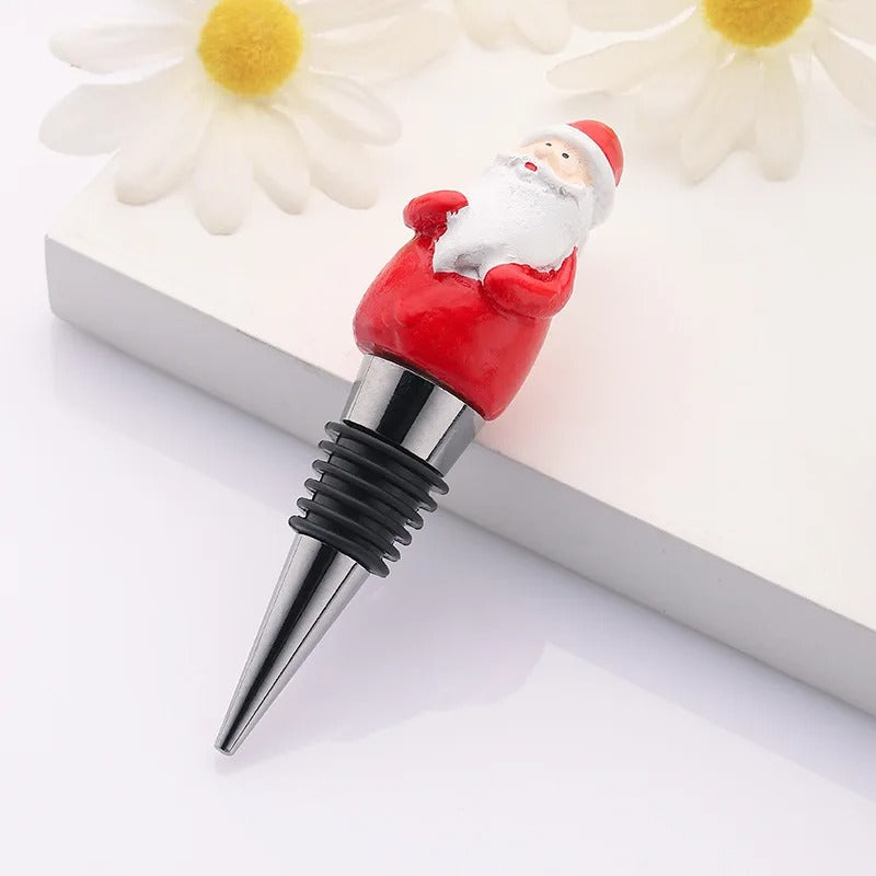 Cartoon Christmas Santa Claus Wine Bottle Stopper