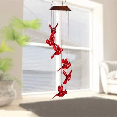 Solar Cardinal Wind Chime – Vibrant Daytime & Nighttime Garden Decor