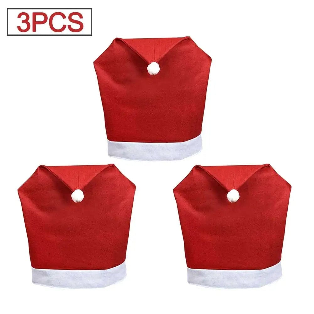 Santa Hat Chair Covers – Christmas Dining Table Decoration (1-10 Pieces)