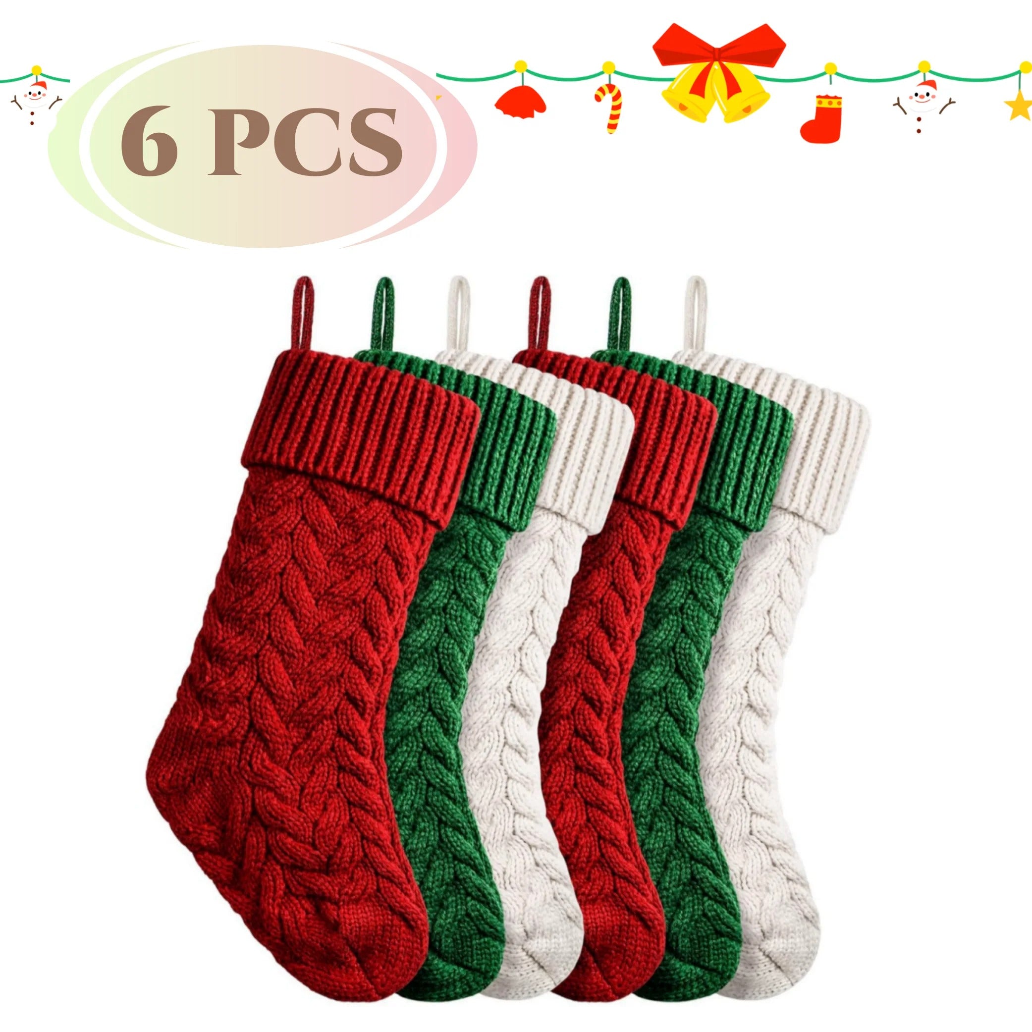 4/6PCS Knitted Christmas Stockings