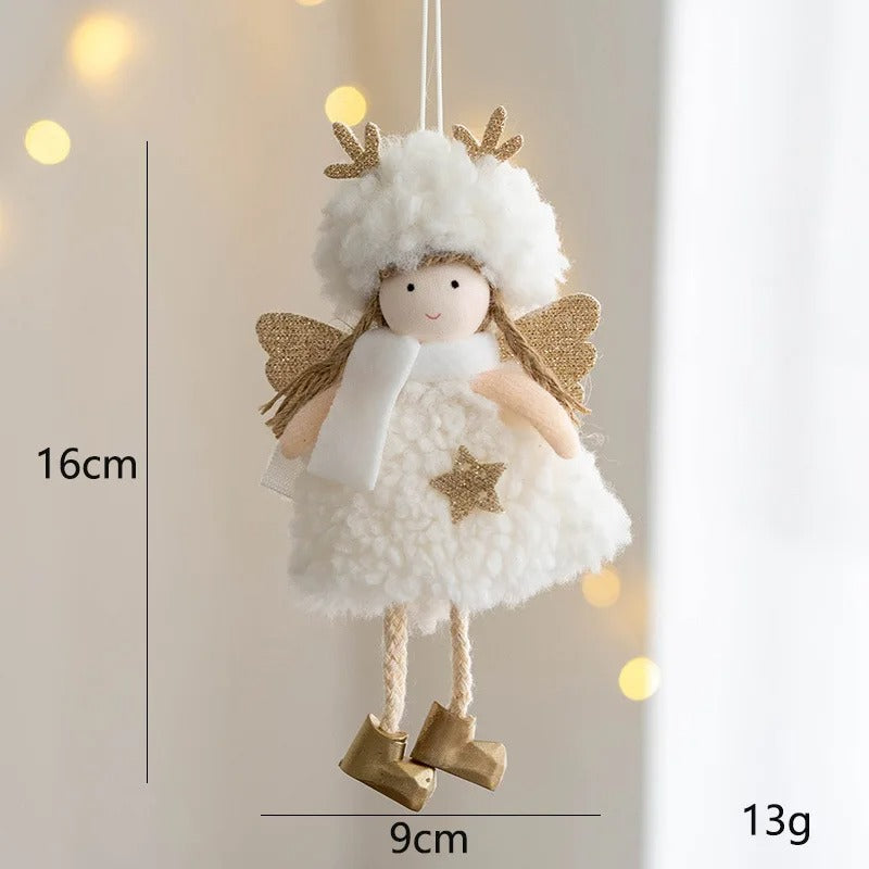 4pcs Plush Santa, Snowman & Elk Pendants