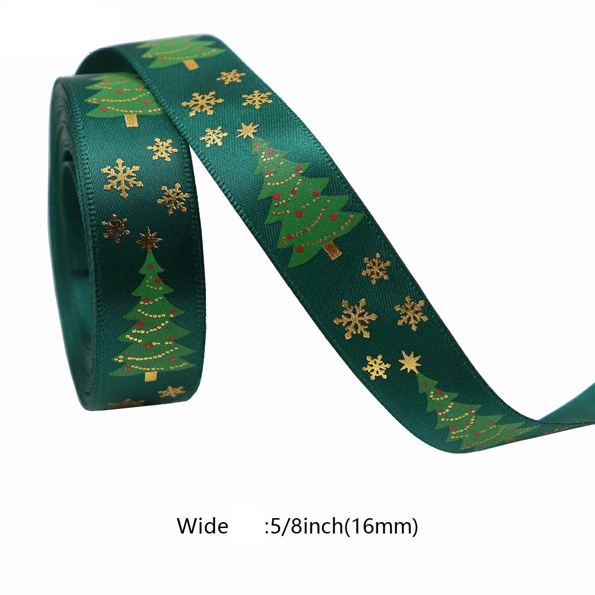 5 Yards 16mm Printed Christmas Grosgrain Ribbon