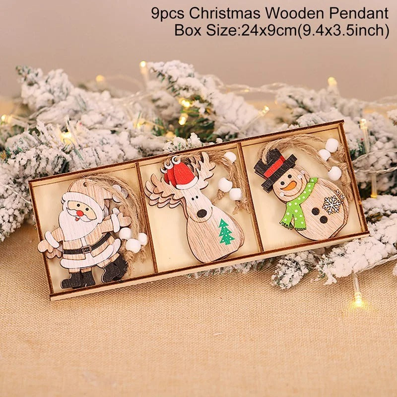 Christmas Gnomes Wooden Pendants – Festive Tree Decorations & Holiday Gifts