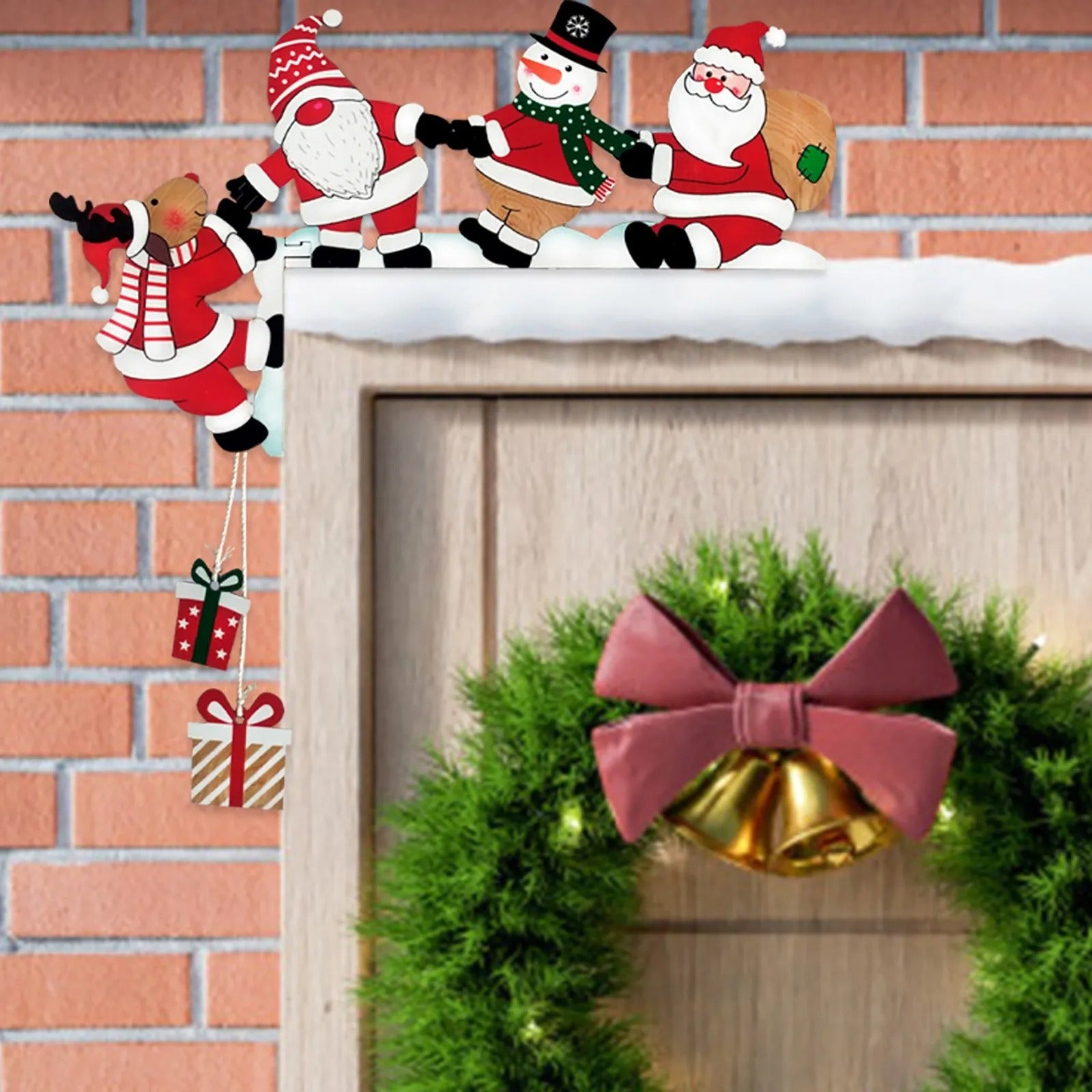 Christmas Cartoon Door Hanger – Santa, Snowman, Reindeer Corner Decorations